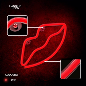 Neon LED Light LIPS raudonas Bat + USB FLNE08 Forever Light