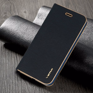 Vennus knygos tipo dėklas su rėmeliu Xiaomi Redmi 9T telefonui tamsiai mėlynas