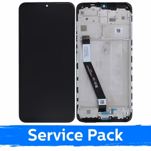 Ekranas skirtas Xiaomi Redmi 9 su rėmeliu / Black / (Service Pack)