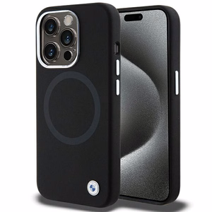BMW parašo skystas silikonas Magnetinis dėklas telefonui iPhone 15 Pro - juodas
