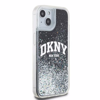 DKNY dėklas telefonui iPhone 15 6,1" HC DKHCP15SLBNAEK juodas HC skysti blizgučiai su arkinis logotipas
