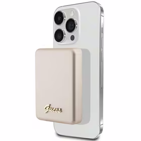 Guess Magnetinė Metalinis Script Logotipas indukcinė išorinė baterija 15W 5000mAh - auksinė