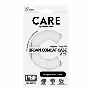 CARE by PanzerGlass Urban Combat Magnetinis dėklas telefonui iPhone 15 Plus - baltas