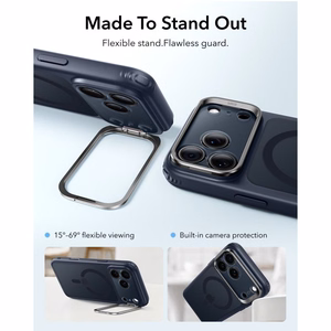 ESR Classic Hybrid MagSafe dėklas su stovu iPhone 18 Pro / 17 Pro, tamsiai mėlynas