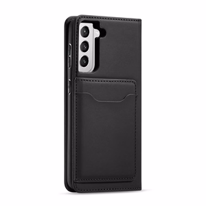 Magnetinis kortelių dėklas Samsung Galaxy S22 + (S22 Plus) piniginė kortelių laikiklis juodas