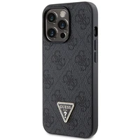 Guess GUHCP13LP4TDSCPK dėklas iPhone 13 Pro / 13 - juodas kryžminis 4G metalinis logotipas