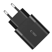 Tech-Protect C30W įkroviklis USB-C PD 30W / USB-A QC 3.0 - juodas