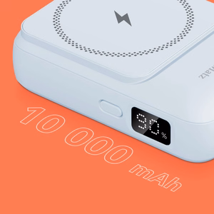 Krüger&Matz magnetinė belaidė išorinė baterija su laidu, 10000 mAh, mėlyna
