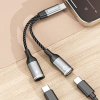 Dudao L13C+ 2in1 USB-C adapteris - pilkas