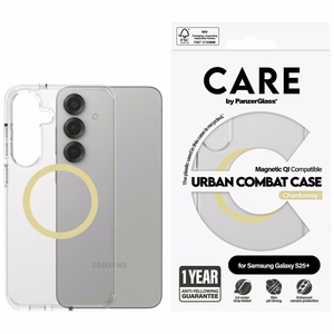 CARE by PanzerGlass Flagship Urban Combat Chardonnay QI dėklas Samsung Galaxy S25+ - skaidrus