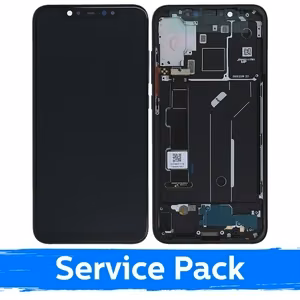 LCD дисплей для Xiaomi Mi 8 с рамкой / чёрный / (Service Pack)