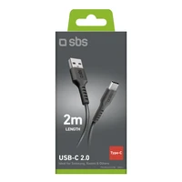 SBS TECABLETC220K USB-A - USB-C kabelis 2 m - juodas