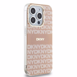 DKNY IML Mono ir juostelės Magnetinis dėklas iPhone 15 Pro - rožinė