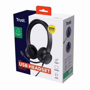 Trust Ayda ausinės laidinės ant galvos skambučiai/muzika USB Type-A juodos
