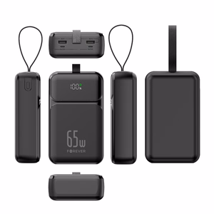 Forever išorinė baterija TB-400 PD QC 65W 20000 mAh juoda