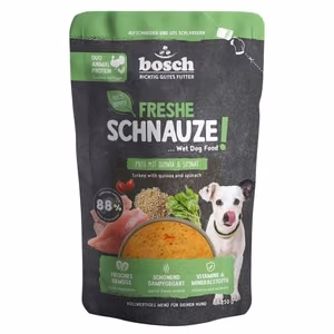 Bosch Frische Schnauze Turkey, Quinoa & Spinach – šlapiasis pašaras šunims, 250 g