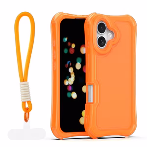 Safepop dėklas su dirželiu skirtas iPhone 17 6,3" oranžinis
