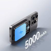 Mini magnetinė išorinė baterija Joyroom JR-W020 5000mAh USB-A USB-C 20W (juoda) + USB-C / USB-C laidas