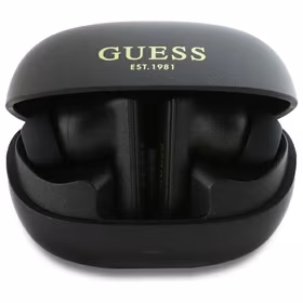 Guess Bluetooth ausinės GUTWST88MCTGK TWS + įkrovimo stotelė juodos/juodos kapsulė spausdintas logotipas