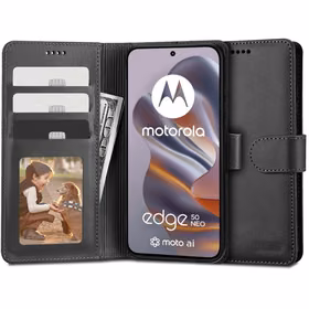 Tech-Protect piniginės dėklas Motorola EDGE 50 NEO - juodas