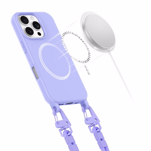Tech-Protect MagNecklace MagSafe dėklas telefonui su kaklajuosta iPhone 16 Pro - violetinis (m)