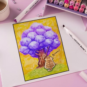 Dvipusiai markeriai - flomasteriai ARRTX Alp, 24 spalvų, violetinio tono