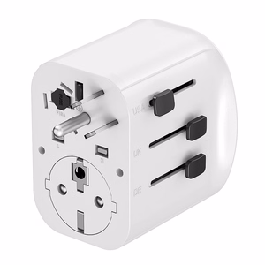Gembird TPA-EU2A1C15-01-W įžemintas universalus kelioninis maitinimo adapteris, 15 W, baltas
