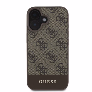 Guess 4G Bottom Stripe dėklas telefonui iPhone 16 - rudas