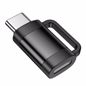 Adapteris Hoco (UA31E) iš USB-C į Lightning (OTG) juodas