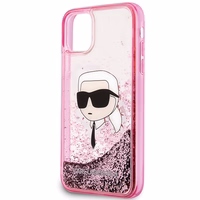 Karl Lagerfeld blizgus Karl Head dėklas iPhone 11/XR - rožinis