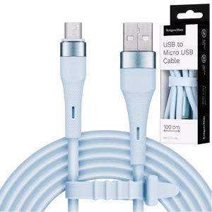 Kruger&Matz Basic USB–microUSB silikoninis kabelis, 1 m, mėlynas