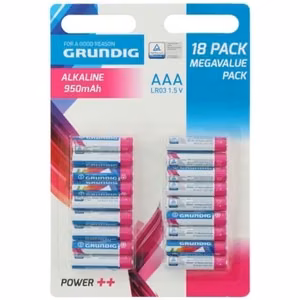 Grundig AAA / R03 1,5 V šarminės baterijos, 18 vnt.