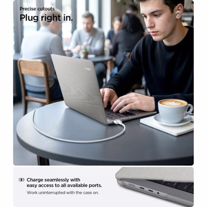 Spigen Urban Fit dėklas, skirtas MacBook Pro 14" 2021 / 2023 / 2024 / 2025 / 2026 – pilkas