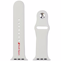 Dirželis Audi Sport Red Logo Silicone Watch Strap skirtas Apple Watch 44/45/46/49mm baltas