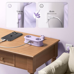 Orico AP3 20W GaN 5in1 maitinimo blokas 2x AC + 2x USB-A + 1x USB-C - violetinis