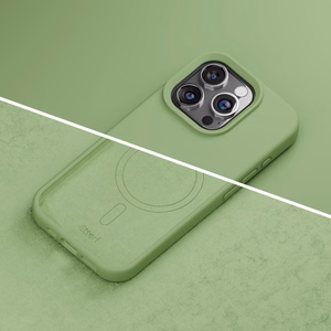 "Etteri" silikoninis "Mag" dėklas "iPhone 12" / "12 Pro" 6,1" šviesiai žalias