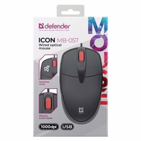 KOMPIUTERIO PELĖ DEFENDER ICON MB-057 OPTINIS 1000dpi JUODA SILENT CLICK