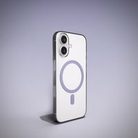 Puro Lite Mag TPU+PC dėklas telefonui, suderinamas su MagSafe, skirtas iPhone 17 – permatomas su rožiniu žiedu