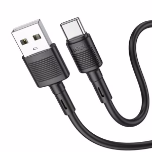 Hoco X83 USB-A – USB-C kabelis Cable USB A to USB C Hoco 3A 1 m X83, juodas, 1 m, 3A