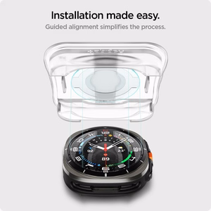 Spigen Glas.TR EZ Fit grūdintas apsauginis stiklas Samsung Galaxy Watch Ultra (47mm) - skaidrus (2 vnt. rinkinys)