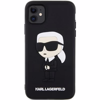 KARL LAGERFELD KLHCN613DRKINK IPHONE 11 / XR 6.1 "JUODAS / JUODAS HARDCASE RUBBER IKONIK 3D