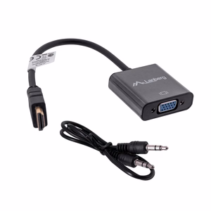 Lanberg AD-0017-BK vaizdo laido adapteris 0,2 m VGA (D-Sub) HDMI Type A (Standard) juodas
