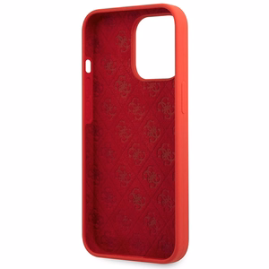 Dėklas Guess GUHCP13XLSLMGRE iPhone 13 Pro Max 6.7" raudona/bordo kietas dėklas Silikoninis Vintage Auksinis Logotipas