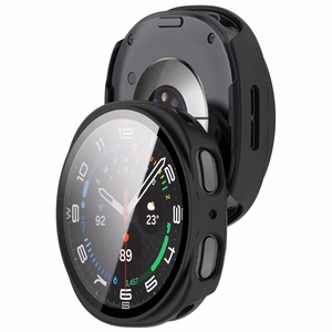 Tech-Protect Defense 2-Pack dėklas, skirtas Samsung Galaxy Watch 44mm – skaidrus ir matinis juodas