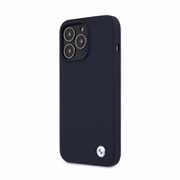 BMW Silicone Signature dėklas telefonui iPhone 13 Pro Max 6.7" - tamsiai mėlynas