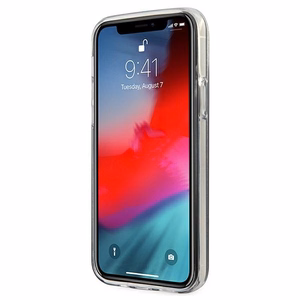Guess GUHCP12LPCUGLSBK iPhone 12 Pro Max 6.7" juoda/juoda kietas dėklas Glitter Gradient Script