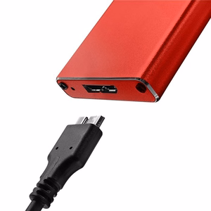 Qoltec 51831 dėklas | M.2 SSD | SATA | NGFF | USB 3.0 | Super speed 5Gb/s | 2TB | raudonas