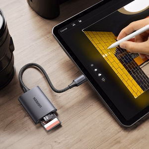 Ugreen CM401 USB-C 5Gb/s SD/TF kortelių skaitytuvas - pilkas