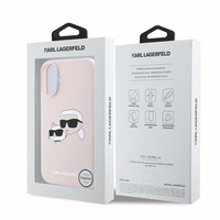 Karl Lagerfeld silikoninis dėklas telefonui Nauble Heads Print Magnetinis iPhone 16 Plus - rožinis