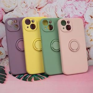 Dėklas telefonui su piršto laikikliu iPhone 15 6,1" rožinis